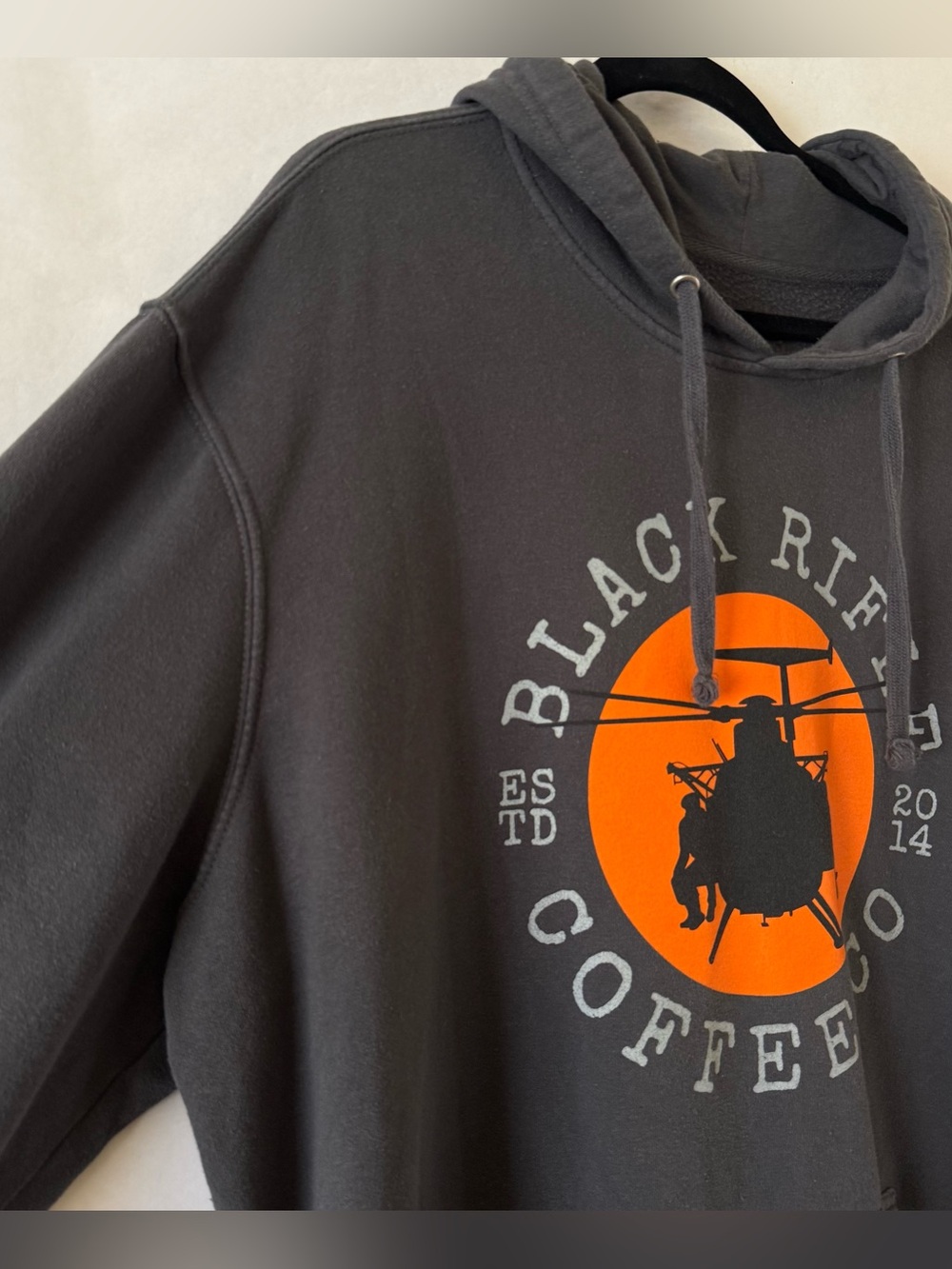Black Rifle Coffee Gunship Pullover Hoodie Size XXL Charcoal Gray Midweight - Picture 5 of 12